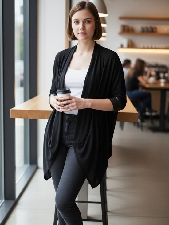 RUDSAK Sweaters - RUDSAK Peggy Cardigan - Black - Genuine Leather Cuffs - Size XS/S